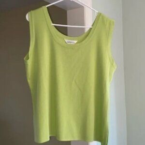 Misook Women’s Green Knit Sleeveless Top Size Large